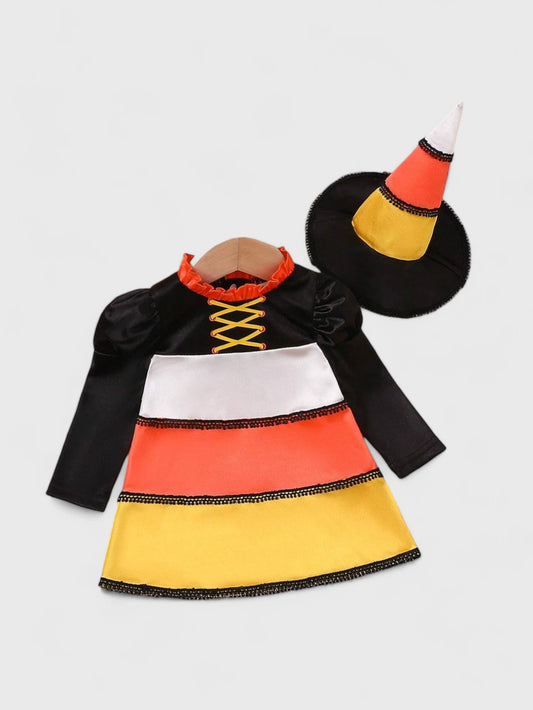 2 Pc Baby Girl Candy Corn Dress