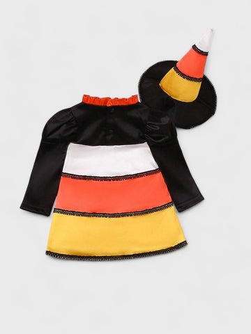 2 Pc Baby Girl Candy Corn Dress