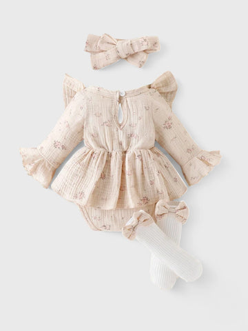 3 Pcs Baby Girl Bodysuit with Socks