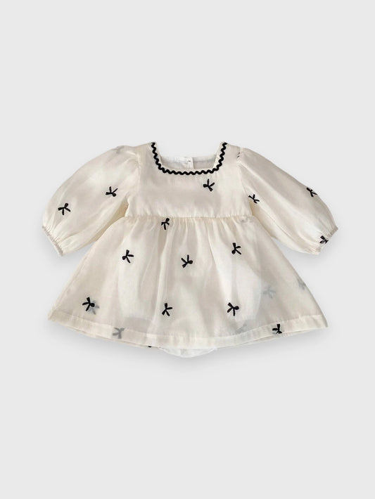 Baby Girl Bow Puff Sleeve Dress