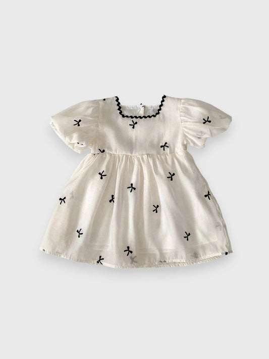 Baby Girl Bow Puff Sleeve Dress