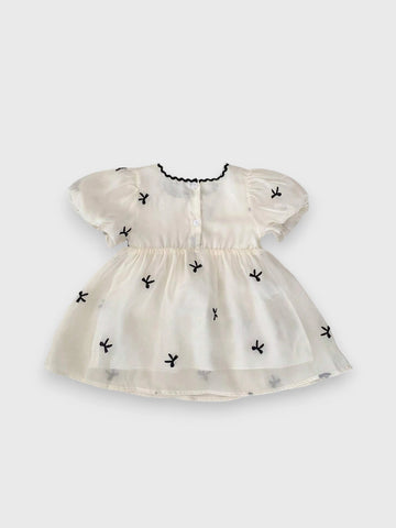 Baby Girl Bow Puff Sleeve Dress