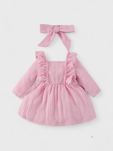 Baby Girl Square Neck Button dress