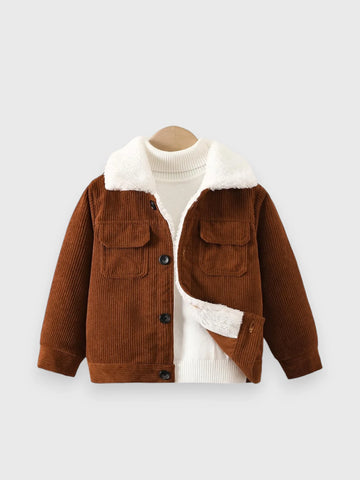 Baby Boy Girl Corduroy Sherpa Lined Jacket