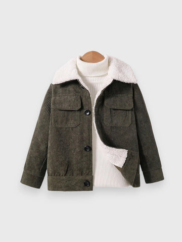 Baby Boy Girl Corduroy Sherpa Lined Jacket