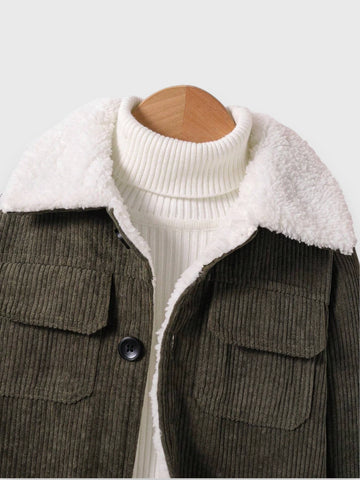 Baby Boy Girl Corduroy Sherpa Lined Jacket