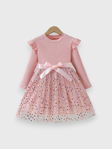 Toddler Girls Shining Star Mesh Dress