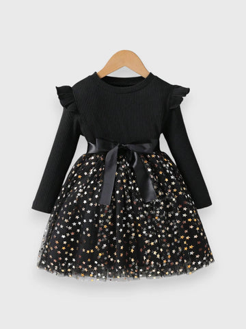 Toddler Girls Shining Star Mesh Dress