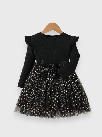 Toddler Girls Shining Star Mesh Dress