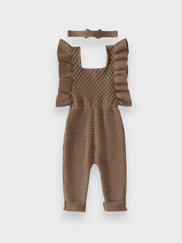 2 Pc Baby Girl Ruffle Knitted Jumpsuit