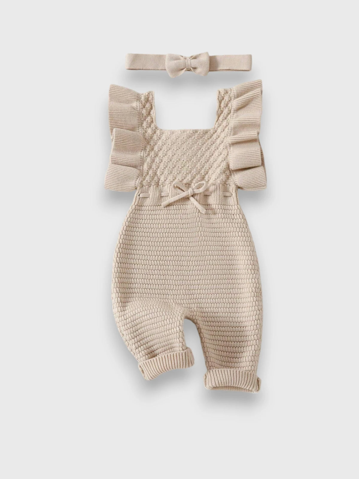 2 Pc Baby Girl Ruffle Knitted Jumpsuit