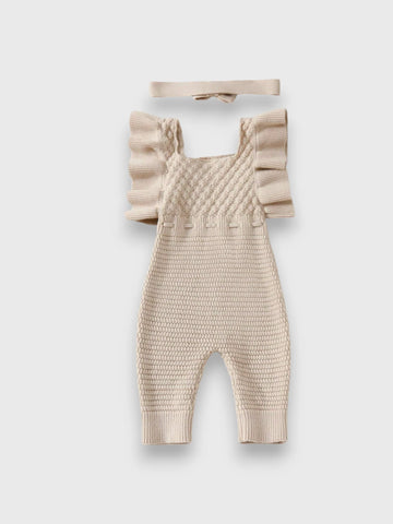 2 Pc Baby Girl Ruffle Knitted Jumpsuit