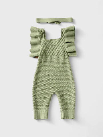 2 Pc Baby Girl Ruffle Knitted Jumpsuit