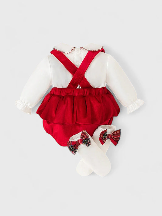 3 Pcs Baby Girl Suspender Bloomers with Socks