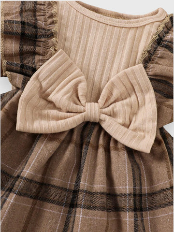 Baby Girl 2 in 1 Plaid Dress with Bow