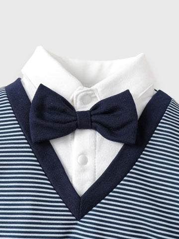 2 in 1 Baby Boy Cozy Formal Stripe Set