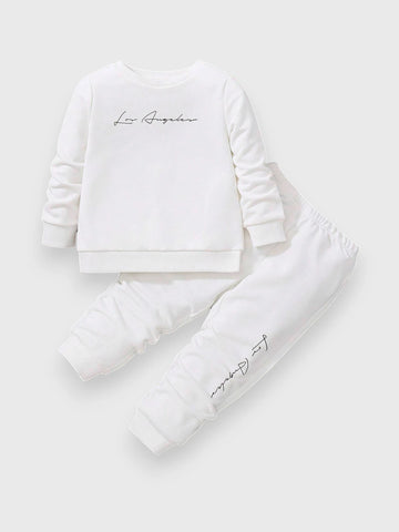 2 Pc Boys LA Script Sweat Set