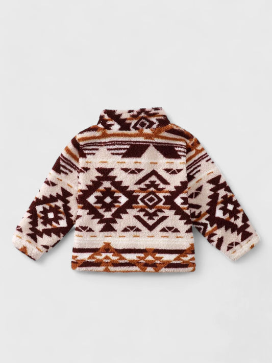 Baby Fleece Geomteric Sherpa Zip Up