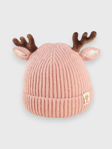 Baby Toddler Fleece Antler Knitted Beanie