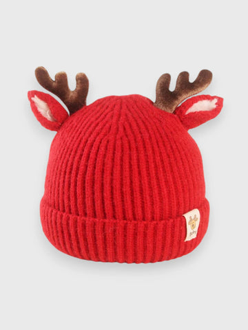 Baby Toddler Fleece Antler Knitted Beanie