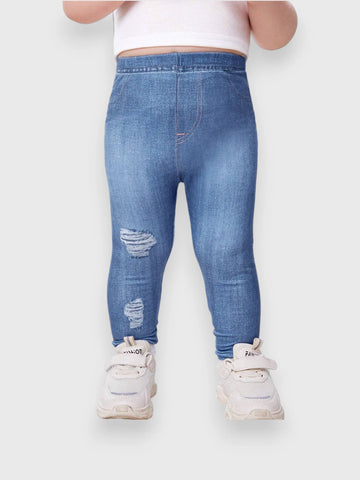 Baby Girl Denim Print Leggings