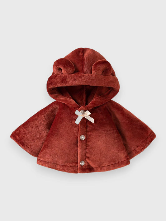 Baby Girl Velvet Plush Ear Capelet