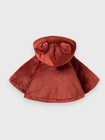 Baby Girl Velvet Plush Ear Capelet