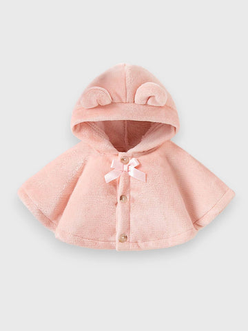 Baby Girl Velvet Plush Ear Capelet