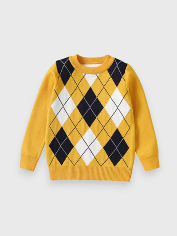 Boys Knit Argyle Sweater