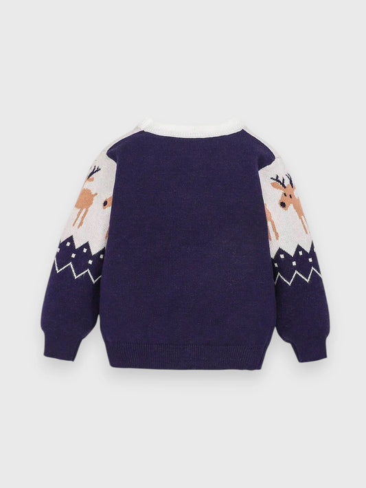 Baby Boy Elk & Snowflake Sweater