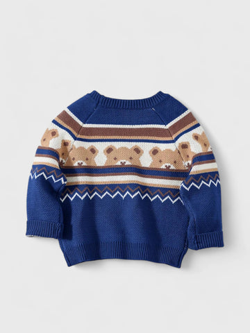 Baby Boy Bear Knitted Sweater