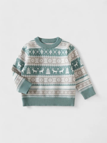 Baby Elk Fair Isle Sweater