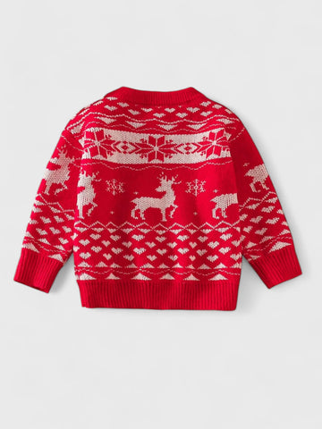 Girls Reindeer Snowflake Sweater