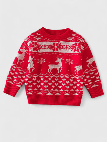 Girls Reindeer Snowflake Sweater