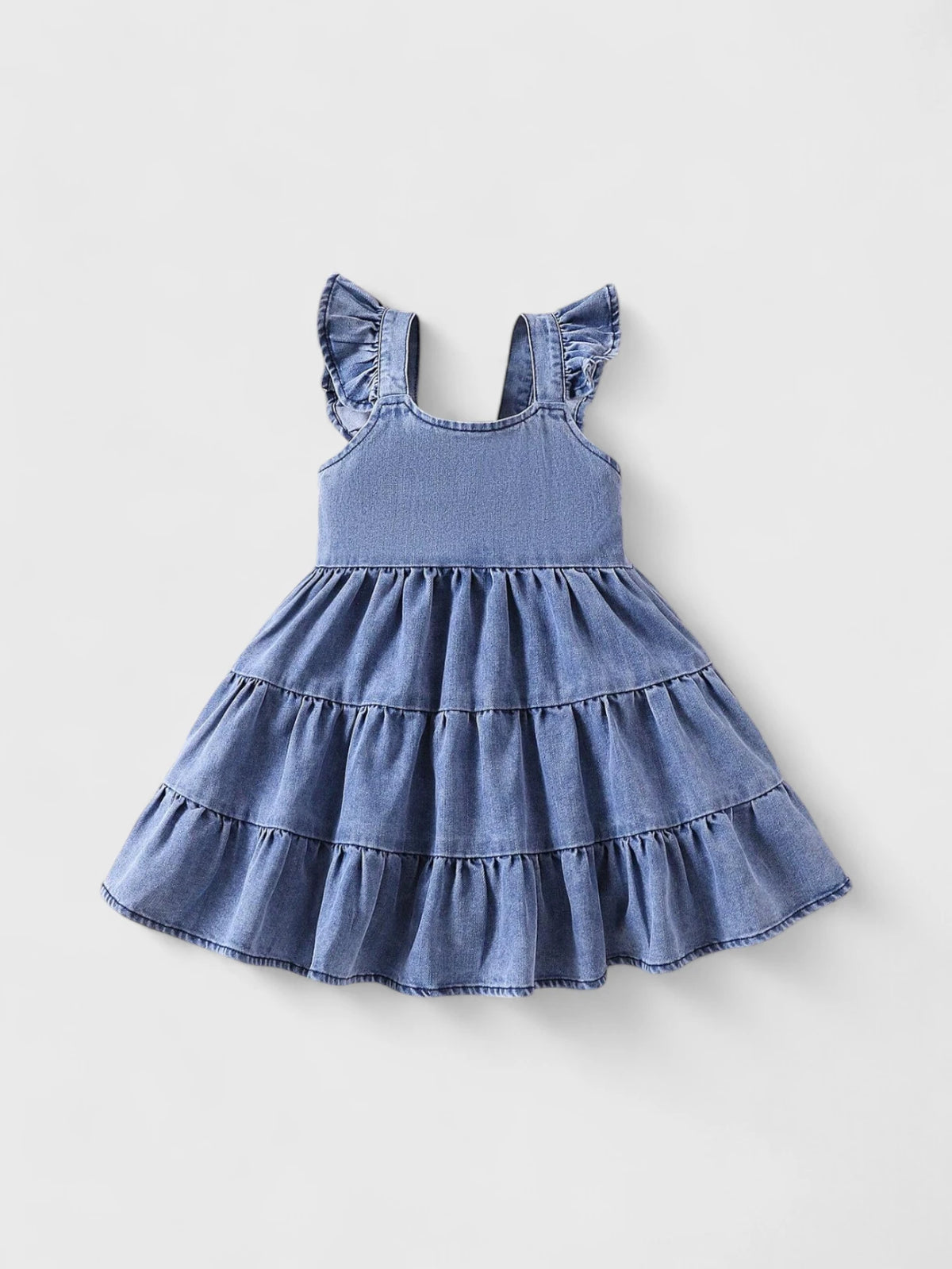 Baby Girl Ruffle Chambray Dress