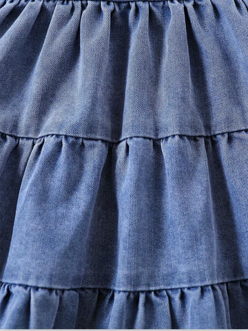 Baby Girl Ruffle Chambray Dress