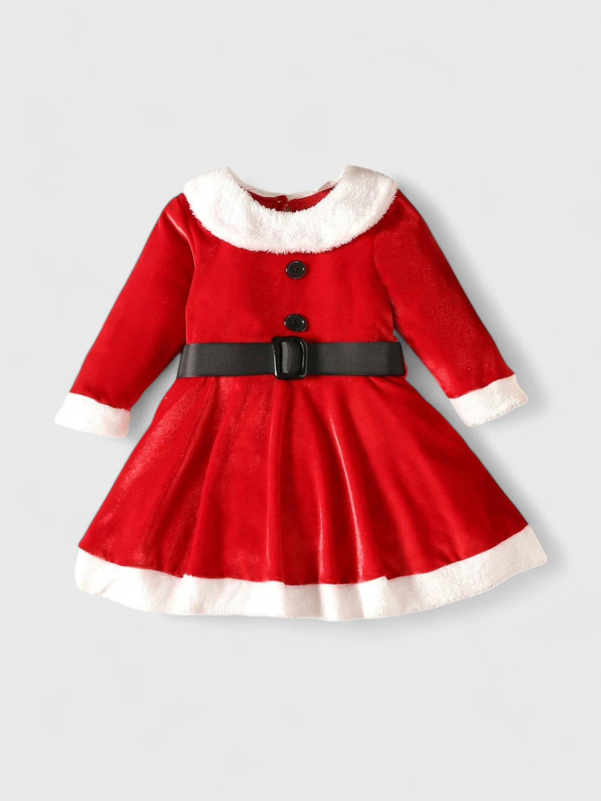 Baby Girl Belted Santa Dress