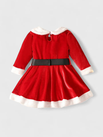 Baby Girl Belted Santa Dress