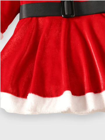 Baby Girl Belted Santa Dress