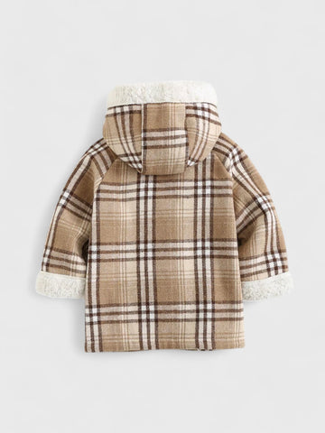 Baby Fleece Sherpa Lined Plaid Jacket