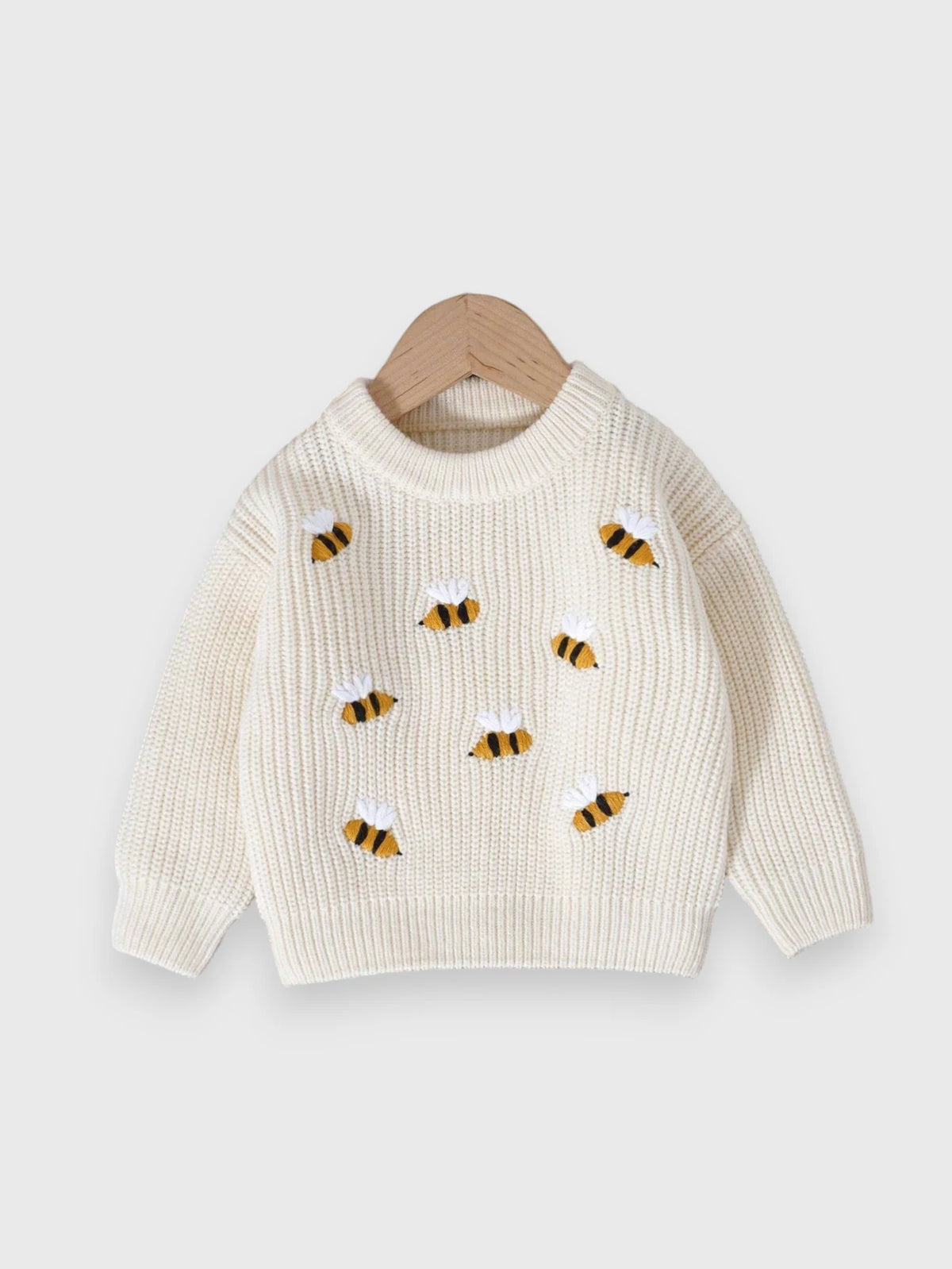 Baby Girl Bee Embroidered Sweater