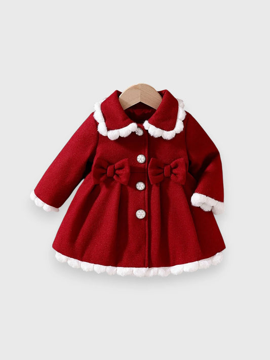 Baby Girl Pom Pom Trim Coat