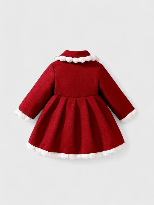 Baby Girl Pom Pom Trim Coat