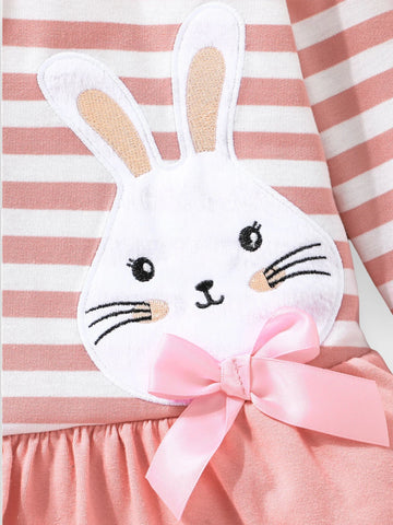 Baby Girl Stripe Bunny Dress