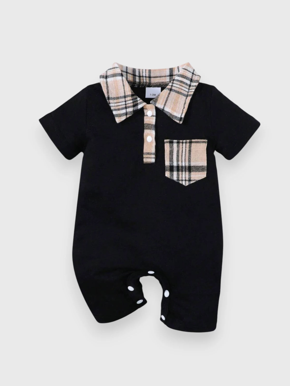 Baby Boy Plaid Polo Romper