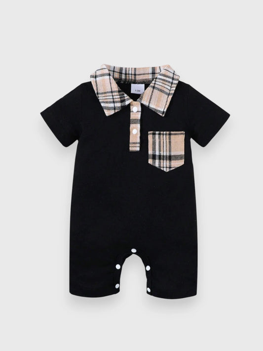 Baby Boy Plaid Polo Romper