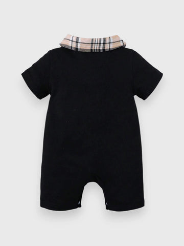 Baby Boy Plaid Polo Romper