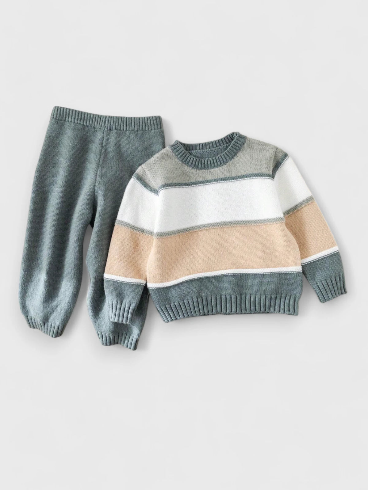 2 Pc Baby Boy Stripe Sweater Set