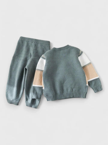 2 Pc Baby Boy Stripe Sweater Set