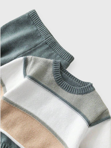 2 Pc Baby Boy Stripe Sweater Set